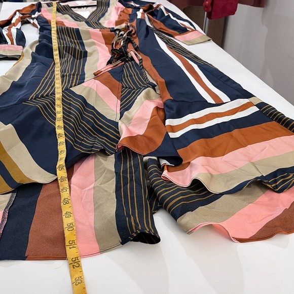 Anthropologie Womens Foxiedox Colorete Asymmetric Striped Wrap Dress Medium NEW - Picture 16 of 16